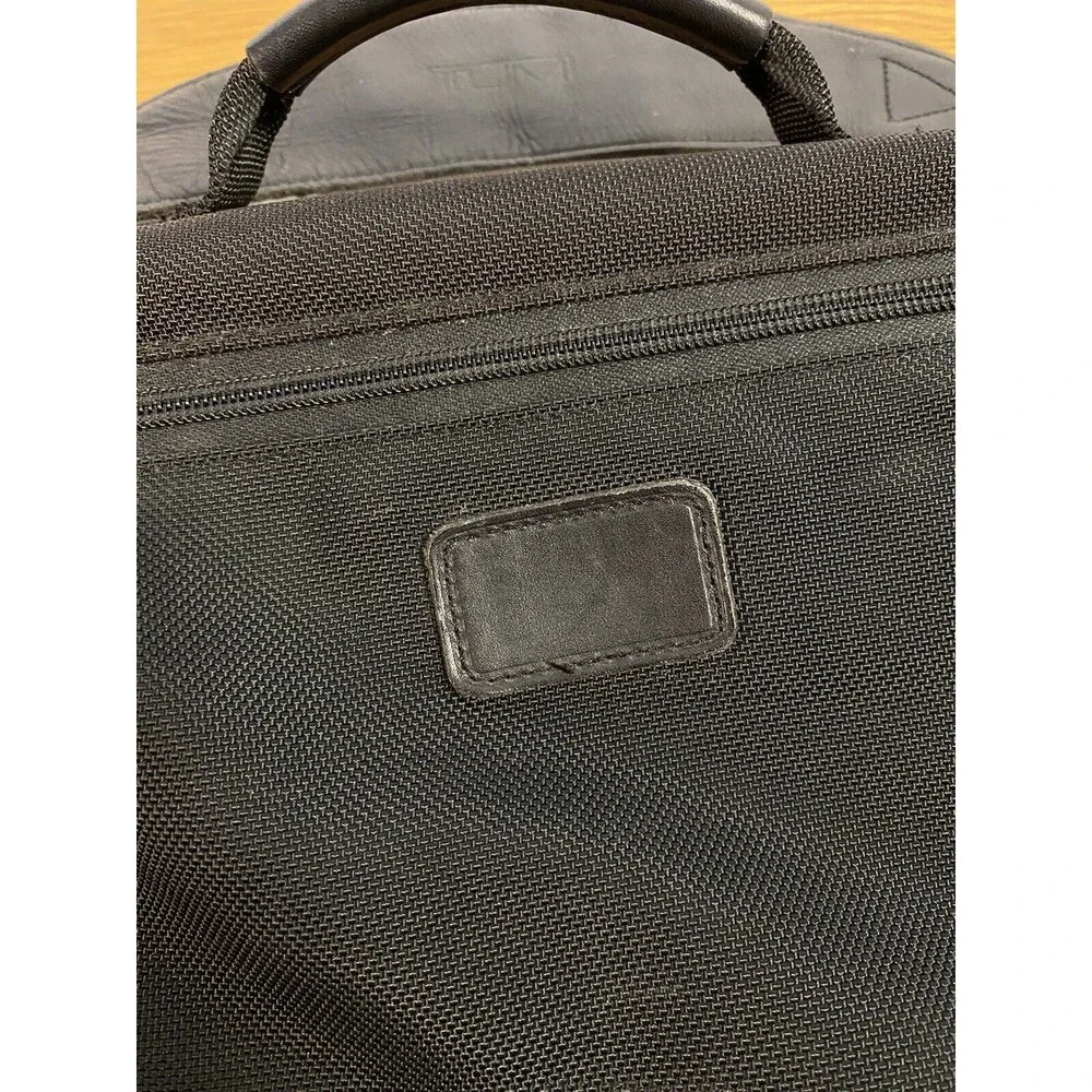 TUMI Alpha Expandable Black Portfolio Laptop Briefcase Ballistic Nylon 209D3